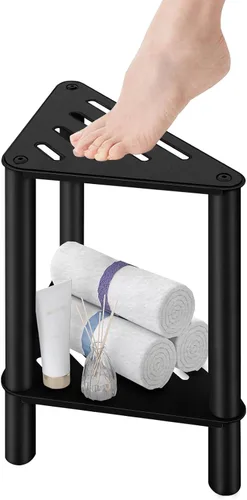 Vista 8 de VOTZAAQ Taburete de ducha de acero inoxidable, taburete de ducha para ducha interior, banco de ducha de esquina para afeitarse las piernas