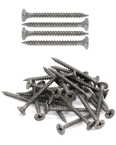 Vista 10 de Tornillos Phillips de cabeza plana #6x1 para paneles de yeso de rosca fina, tornillo de madera de punta afilada, acero al carbono 1022A, fosfato gris