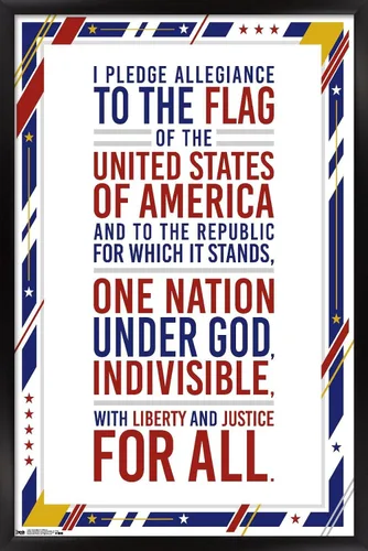 Vista 13 de Trends International The United States Of America - Pledge Of Allegiance Wall Poster, 14.725" x 22.375", Barnwood Framed Version