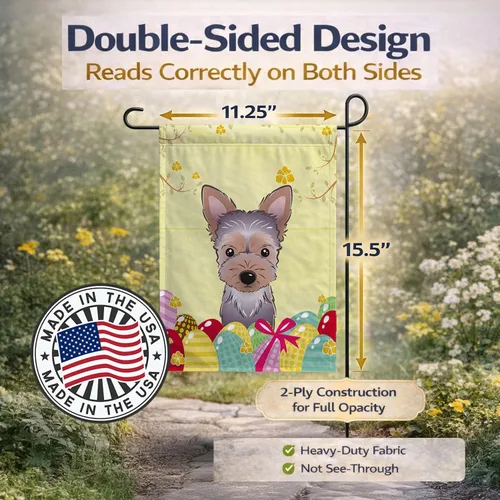 Vista 563 de Caroline's Treasures BB1923GF Bandera decorativa para jardín con diseño de Border Collie, para caza de huevos de Pascua, para jardín, jardín, patio