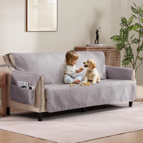 Vista 19 de Fundas acolchadas beige para sillas reclinables, impermeables, fundas para sillas reclinables para niños perezosos, fundas reclinables que admiten