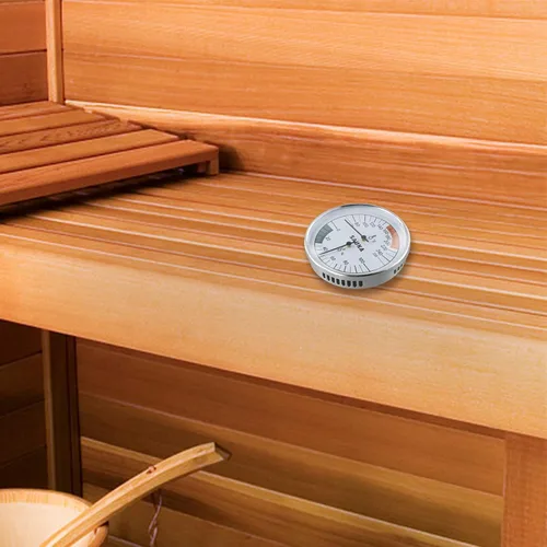 Vista 8 de Sauna Thermometer and Hygrometer for Steam Room, Heat Resistant Gauge for Wooden Finnish Sauna, Easy Read Metal Spa Monitoring Device