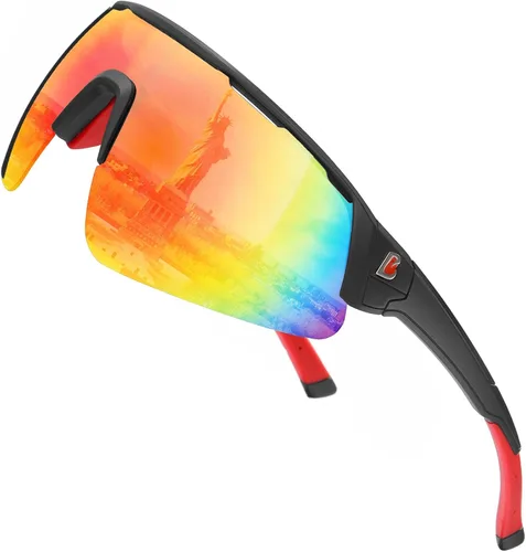 Vista 13 de Bevi Sports Shield - Lentes de sol polarizados UV400 con montura ligera TR90, unisex, béisbol, correr, ciclismo