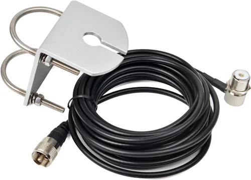 Vista 7 de HYS Soporte de montaje de antena de poste en forma de L SO239-PL259 RG58