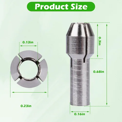 Vista 2 de 42-77-0400 2460-20 1/8 In Herramienta Rotativa Collet Fit para Dremel Color Plata (2 piezas)