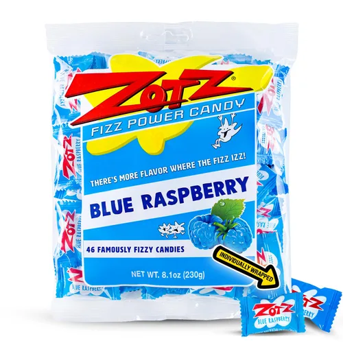 Vista 13 de Zotz Caramelos efervescentes a granel (surtidos, 46 unidades) - Caramelo duro envuelto individualmente - Surtido de 3 sabores de frutas, cereza