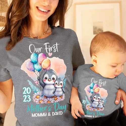 Vista 5 de Zexpa Apparel Juego de camisetas personalizadas para el día de la madre, 7 colores y 9 diseños, camisetas personalizadas para el día de la madre C1