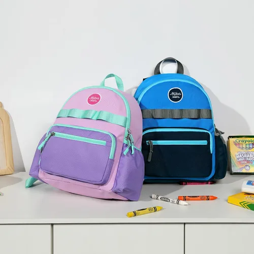 Vista 6 de mibasies Mochila para niños y niñas de 2 a 4 años, mochila preescolar para niños y niñas, mochila de jardín de infantes, Rosa Con Mediumpurple 1