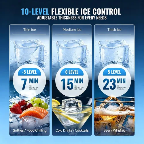 Vista 5 de Máquina de hielo comercial, 110 libras/24 horas con almacenamiento
