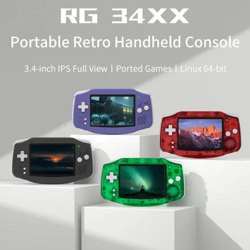 Vista 2 de RG34XX - Consola de juegos portátil retro de 3.4 pulgadas, pantalla IPS 32G Linux 64 bits, sistema RG 34XX, consola de videojuegos portátil