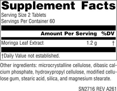 Vista 2 de Source Naturals, Extracto de Moringa - 600 mg - 120 Tabletas Veganas