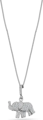 Vista 3 de LeCalla 925 Sterling Silver Elephant Necklace for Women Animal Necklace Pendant Gift for Animal Lover Good Luck Elephant Pendant Necklace Jewelry