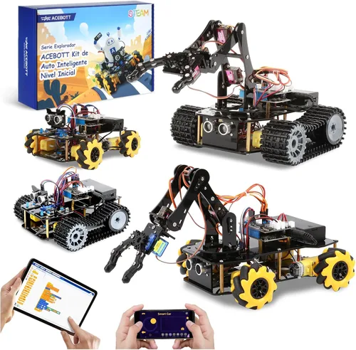 Vista 10 de ACEBOTT Robotics para niños de 12 a 16 años, paquete de expansión de brazo robot, kit de codificación de juguetes STEM compatible con Arduino y Negro