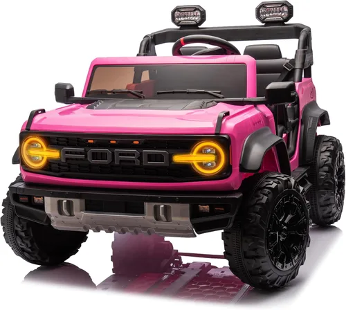 Vista 10 de YOFE Juguete de batería de 12V para niños, Ford Bronco Raptor Coche eléctrico para niños con control remoto para padres, camioneta con batería