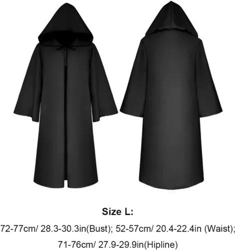 Vista 2 de BESPORTBLE Capa unisex de Halloween, capa de bruja vampiro, capa larga de terciopelo con capucha para disfraz de Halloween o cosplay