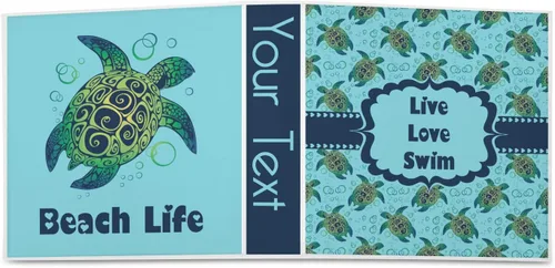 Vista 2 de Carpeta personalizada de 3 anillas de tortugas marinas - 2 pulgadas