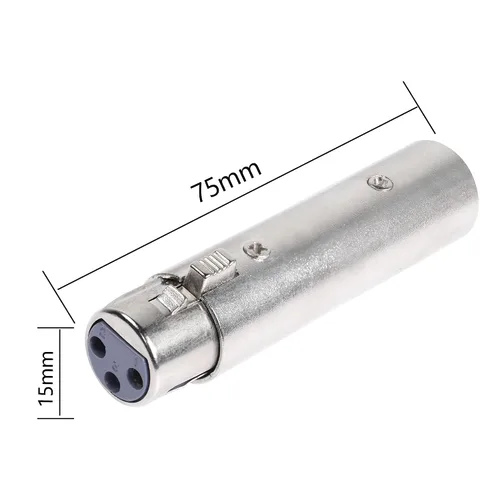 Vista 6 de Adaptador XLR macho a hembra, conector adaptador de extensión de cable de audio XLR de 3 pines (paquete de 2)