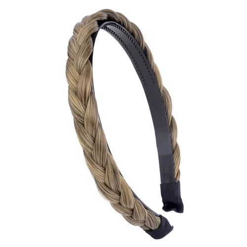Vista 12 de Ancho de 1.5 cm Banda de pelo sintético trenzada estrecha con dientes para mujeres y niñas (Negro)