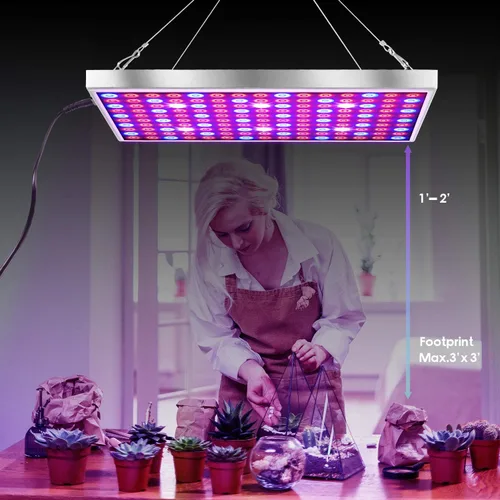 Vista 5 de Diboys Luz LED de cultivo para plantas de interior, luces de plantas de 45 W, panel de espectro completo, luz de crecimiento para plántulas