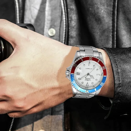Vista 7 de MASTOP Relojes mecánicos automáticos para hombre, de acero completo, impermeables, con calendario