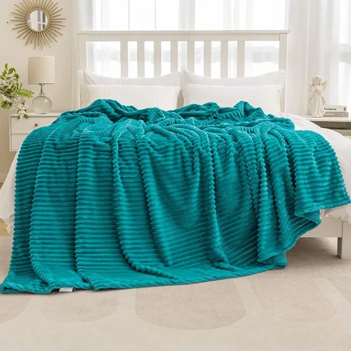 Vista 32 de MIULEE Manta de forro polar, duradera, afelpada, extra suave, cálida, acogedora, manta de franela a rayas rojas burdeos para sofá, cama, 30 x 40