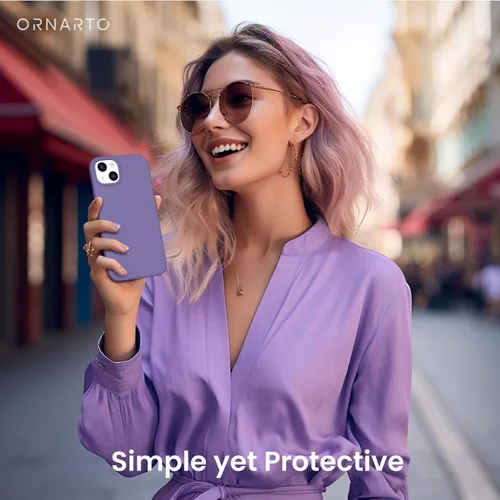 Vista 6 de ORNARTO Funda compatible con iPhone 15 Plus de 6.7 pulgadas, silicona líquida delgada de 3 capas cubierta completa de goma de gel suave, funda