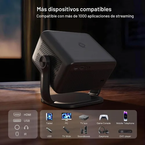 Vista 11 de [Netflix-Licensed/4K Support] Native 1080P Smart Projector, 800 ANSI X6 Pro X6 Netflix Black
