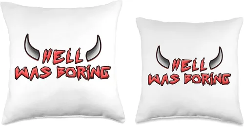 Vista 3 de HELL WAS BORING hell was boring satan pentagram hells Throw Pillow