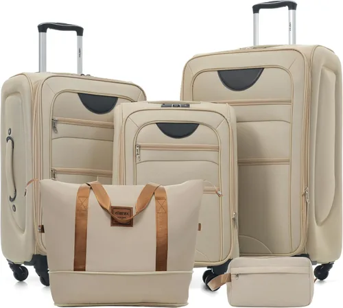 Vista 66 de Merax Equipaje Sets 2 piezas Hardshell 20&28 IN Maleta Set con bolsa de lona