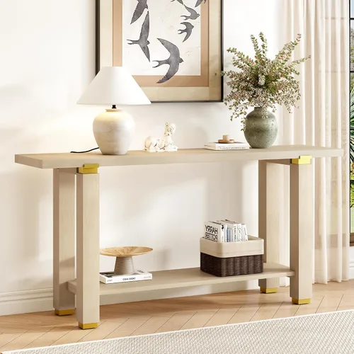 Vista 16 de Mesa consola moderna con diseño acanalado vertical, mesa de entrada de almacenamiento compacta con cajón funcional para sala de estar Negro-ww33