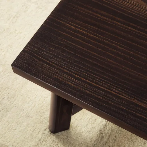 Vista 5 de Walker Edison Colt - Mesa auxiliar rectangular moderna de estilo casa de campo de madera maciza, 48 pulgadas, café