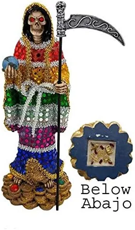 Vista 2 de 13" Santa Muerte Estatua 7 Colores Santa Muerte Parca Siete Potencias Figura