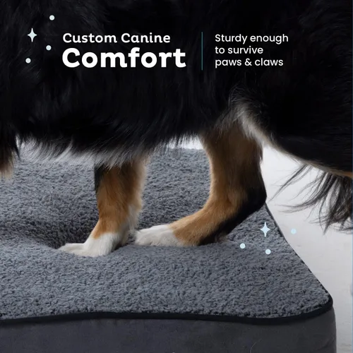 Vista 3 de Snuggle-Pedic Cama para perros de espuma viscoelástica, camas de felpa impermeables para mascotas con cubierta interior y exterior extraíble, parte