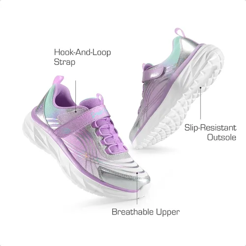 Vista 2 de DREAM PAIRS Tenis deportivos para niñas y niños con suela gruesa para niños pequeños y grandes
