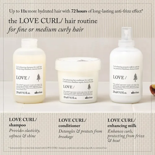 Vista 9 de Davines LOVE/Curl Conditioner, Elasticizing & Taming Formula for Wavy or Curly Hair - Protein-Rich Treatment Enhances Volume, Softness & Control