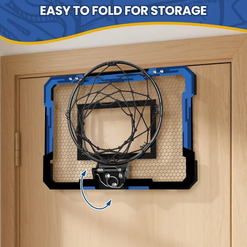 Vista 5 de QDRAGON Mini Basketball Hoop, Over The Door Indoor, with 3 Balls/Inflator/Breakaway Rim, Basketball Toy Gifts for Kids and Adults, Suit for