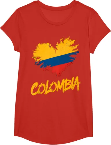 Vista 51 de Camiseta con la bandera del corazón de Colombia