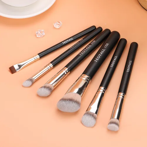 Vista 7 de TEOYALL Cepillo de Contorno para Base Angular, Cepillo Kabuki Sintético para Mezcla de Maquillaje, Ocultación, Aplicación y Pulido con Cosméticos