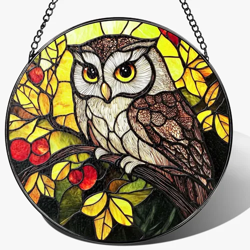 Vista 19 de Colgante de Vidriera, Gato Negro de 8 Pulgadas sobre Libro Atrapasol de Vidriera, Decoración Colgante para Ventana, Regalos para Amantes