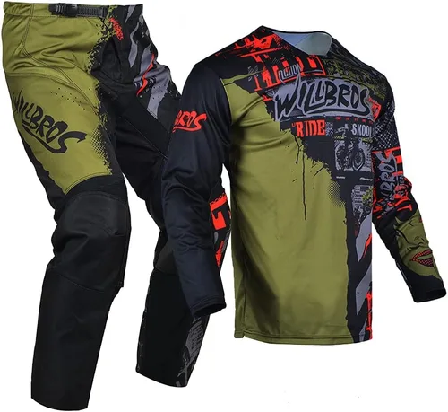 Vista 2 de Conjunto de pantalón de jersey juvenil para niños, conjunto de equipo de motocross MX para niños, traje de carreras todoterreno MTB ATV motocicleta