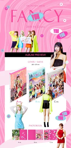 Vista 2 de Twice Fancy You 7th Mini Album Random Vesion PhotoBook+1p Lenticular+5p PhotoCard+1p Pegatina+Seguimiento Kpop Sellado
