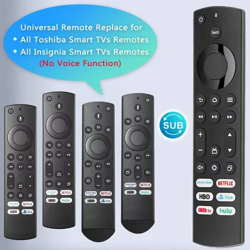 Vista 3 de Reemplazo para control remoto Insignia/Toshiba/Pioneer Fire TV, compatible universal para AMZ Fire Smart TV remoto (no para stick y cubo) con 6