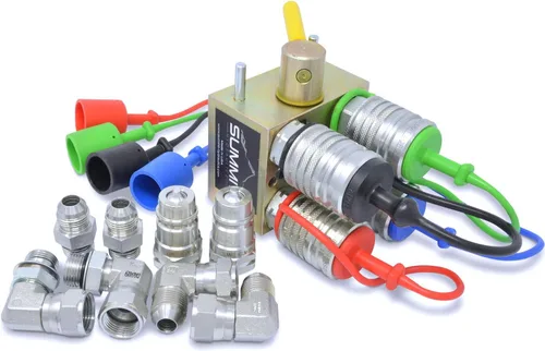 Vista 2 de Summit Hydraulics Multiplicador hidráulico manual, válvula divisor/desviadora SCV con acopladores y accesorios de Ag