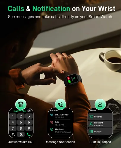 Vista 2 de Relojes inteligentes para hombres (Android y iPhones), 1.85 pulgadas HD Alexa incorporado Smart Wacth con monitor de frecuencia cardíaca, rastreador
