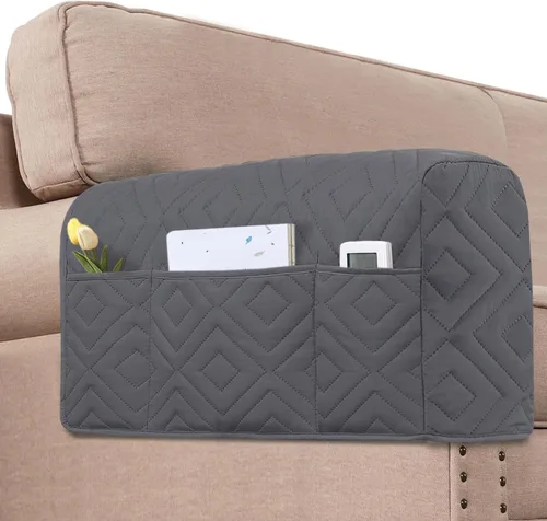Vista 9 de Fundas para reposabrazos para sillas, juego de 2 fundas antideslizantes para brazos de sofá, para perros, gatos, resistente al agua, lavable