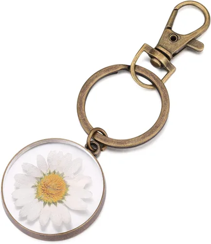 Vista 23 de Pressed Flower Keychain Charms Forget-Me-Not Keychain Personalized Handmade Keychain Gifts for Her