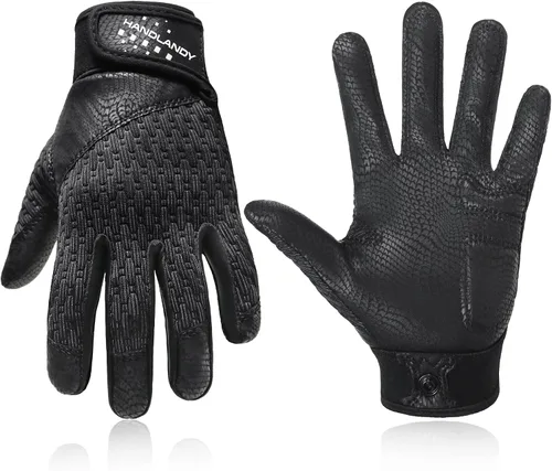 Vista 13 de HANDLANDY Guantes de bateo de béisbol para adultos y jóvenes, guantes de bateo de sóftbol con agarre transpirable para hombres, niños y niñas