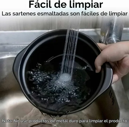Vista 6 de Olla de arcilla de 3.4 cuartos para cocinar con tapa para placa de Negro 3.2L