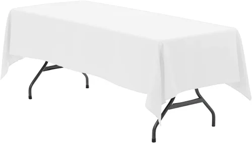 Vista 12 de Your Chair Covers - Mantel rectangular de poliéster sin costuras de alta calidad de 60 pulgadas de ancho x 102 pulgadas de largo - Negro - Mantel