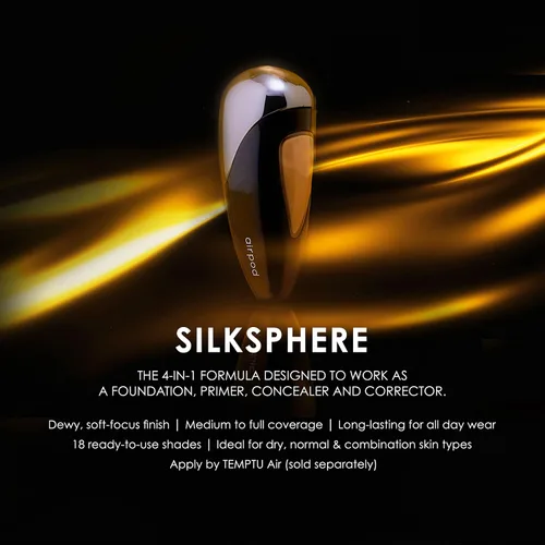 Vista 4 de TEMPTU SilkSphere Airbrush Foundation Airpod: maquillaje de larga duración, cobertura media a completa, base de fórmula 4 en 1, imprimación
